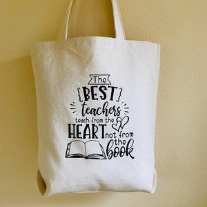 Beige Canvas Tote for Teacher